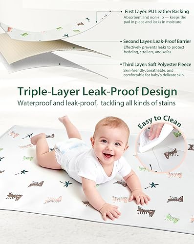 Miniatura 3 de Cambiador de pañales portátil para bebé, tapete cambiador impermeable y lavable con piel sintética, suave y cómodo, bolsa de viaje plegable y tapete