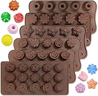 Vista 1 de 6 moldes de silicona para chocolate, molde de flores de CNYMANY molde de caramelo, molde de gelatina, moldes antiadherentes para cocina, bandejas