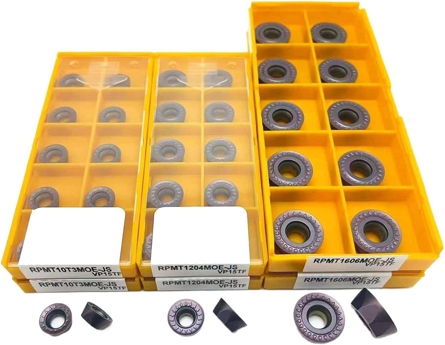 Lathe Tool Internal Round Carbide Insert Metal Turning Insert TMP1105 (Angle : RPMT1204MOE VP15TF, Insert Width(mm) : 10PCS)