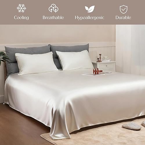 Miniatura 3 de MURT Juego de sábanas tamaño King, 100% viscosa de bambú, 400 hilos, refrescantes y suaves como la seda, certificado Oeko-TEX, bolsillo profundo de