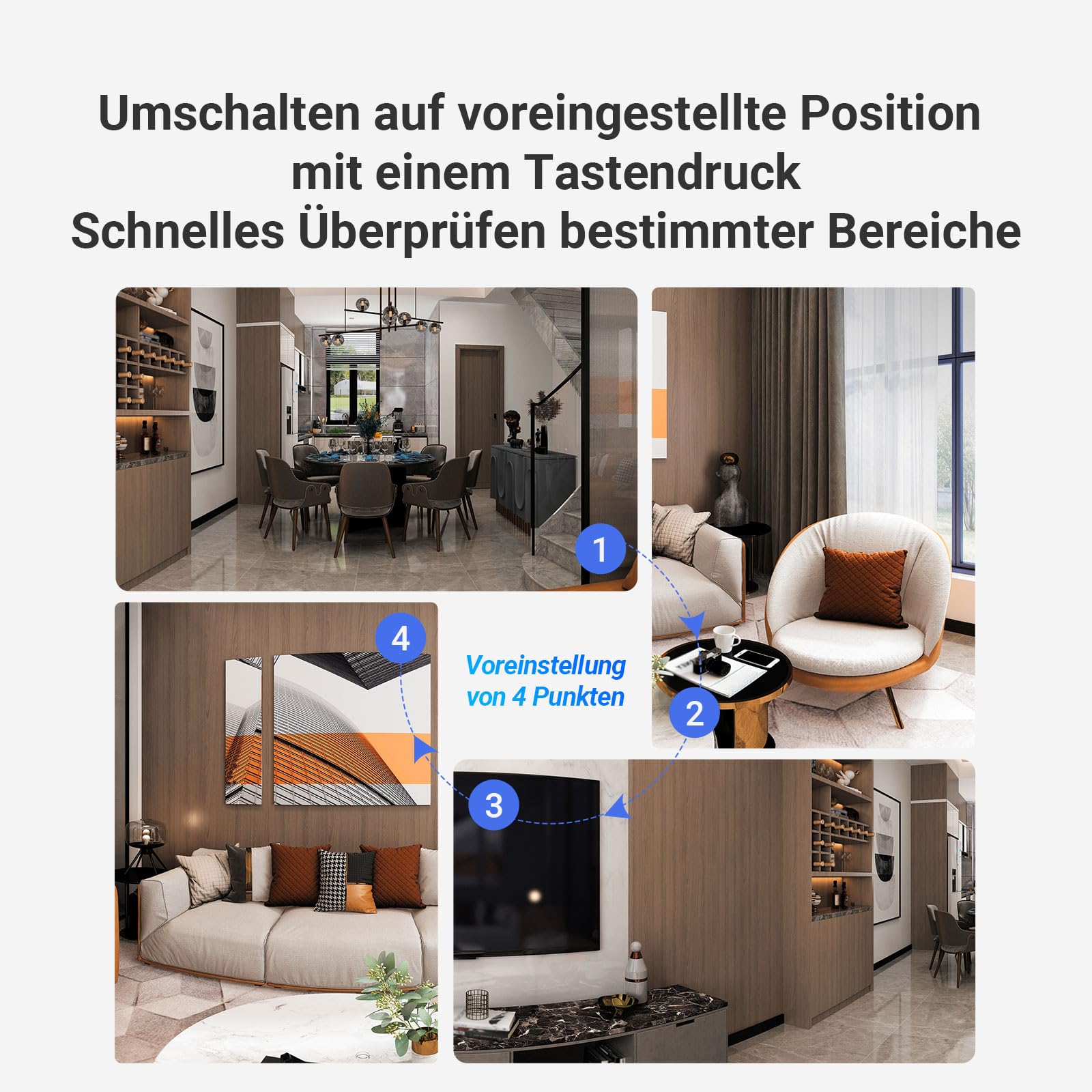 EZVIZ C60p 2K+ Dual-Objektiv Innenkamera mit Dualband WLAN und 360° PTZ