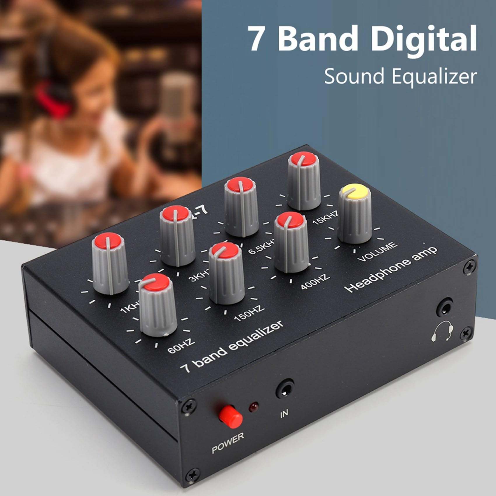 3 x EQ-7 - Amplificador de audio para coche (ecualizador de 7 bandas, ecualizador de sonido digital de 2 canales)