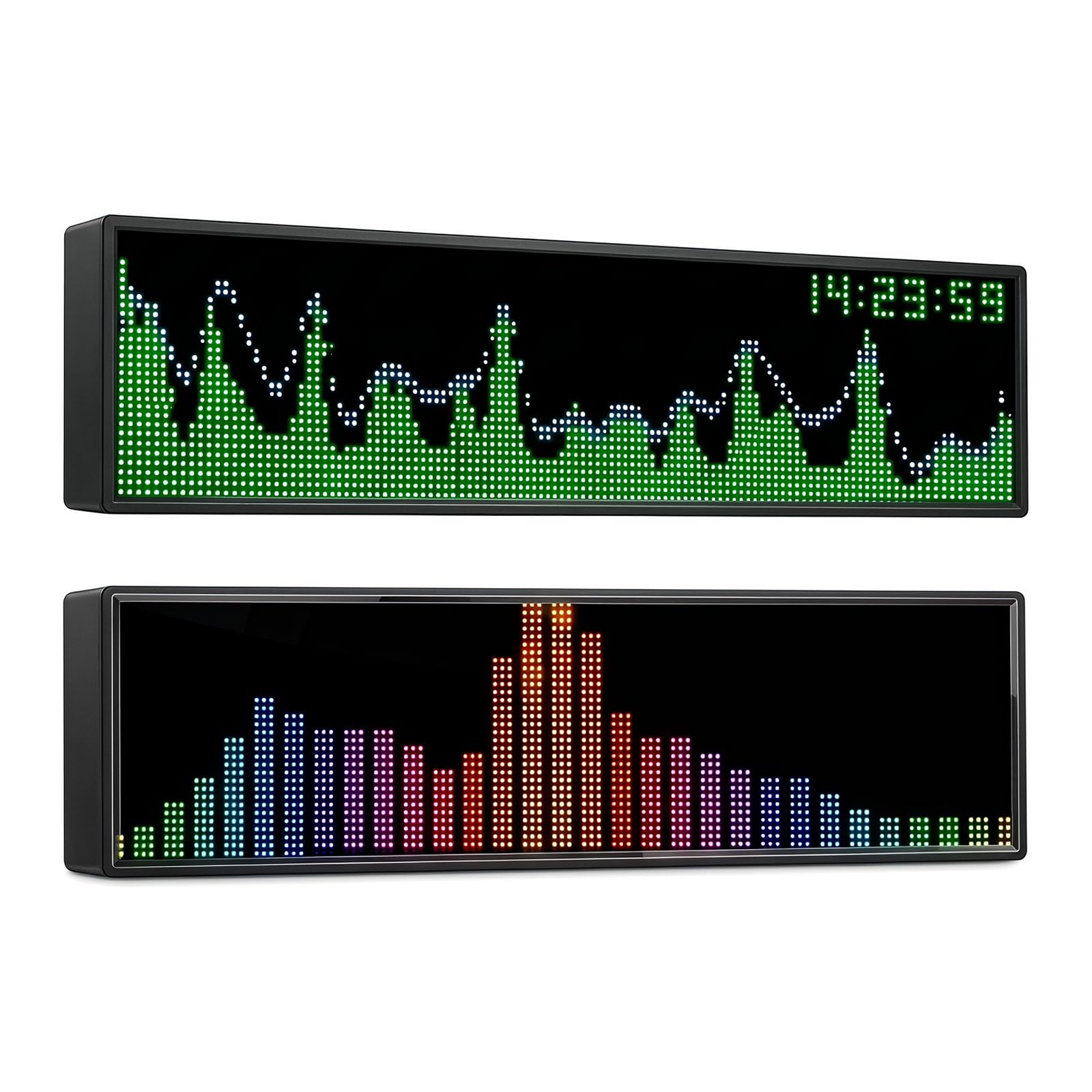 Analizador De Espectro Musical, Visualizador De Audio Doméstico con 36 Modos De Visualización Led, Sensor De Voz, Reloj De Alta Precisión Y Entrada Aux/micrófono para Pc Y Juegos.