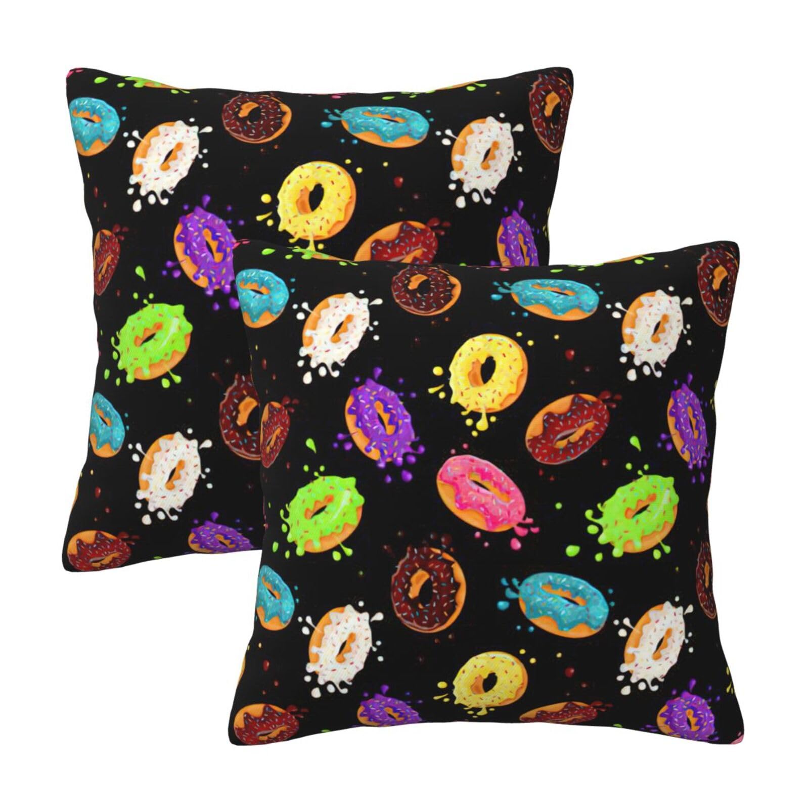 Rrhgipp Black Donut Throw Pillow Cases Decorative Cushion Covers Couch Bed Sofa Decoration Xmas Gifts Bed