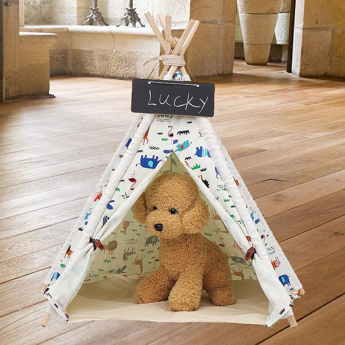 HaiMa Pet Dog House Tente Lavable Chiot Chat Intérieur Extérieur Maison Jeu Tipi Lit pour Animaux - L