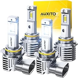 AUXITO 9005 9006 Bulbs Combo 1400% Brighter HB3/HB4 Bulbs, 6500K Cool White, Plug-N-Play, Pack of 2