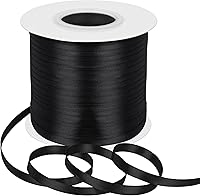 Vista 124 de Cinta de satén rosa polvoriento de doble cara, 3/8 pulgadas x 50 yardas, cintas de poliéster rosa polvoriento para envolver regalos, cinta de tela