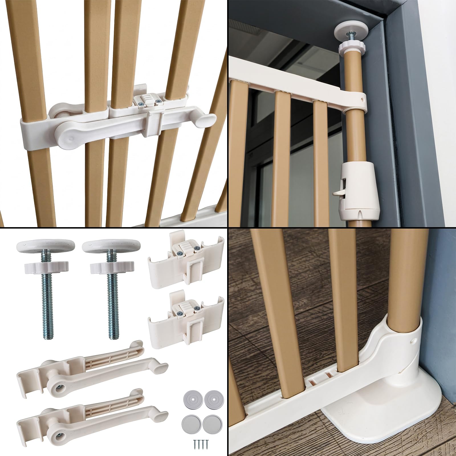 Tenzo-R Absperrgitter Treppenschutzgitter Beige 86-96cm 180cm Hoch