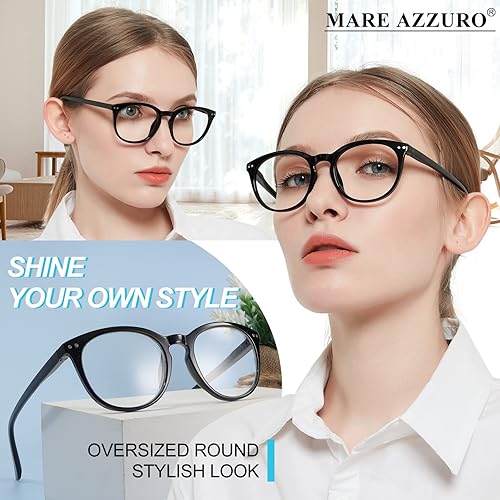 Miniatura 44 de MARE AZZURO Womens Reading Glasses Round Readers Female 0 1.0 1.25 1.5 1.75 2.0 2.25 2.5 2.75 3.0 3.5 4.0 5.0 6.0 (Red 250)