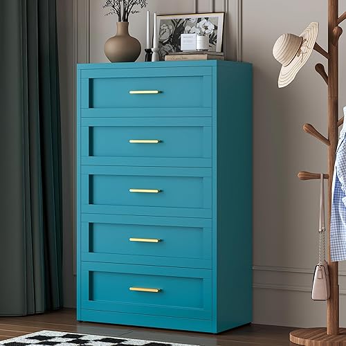 Vista 12 de Cómoda de metal negra de 5 cajones para dormitorio, cómoda alta negra y dorada para armario, cómoda de metal, cómoda y cómoda para sala de estar