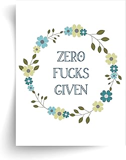Zero F*cks Given Unframed Typographic Print