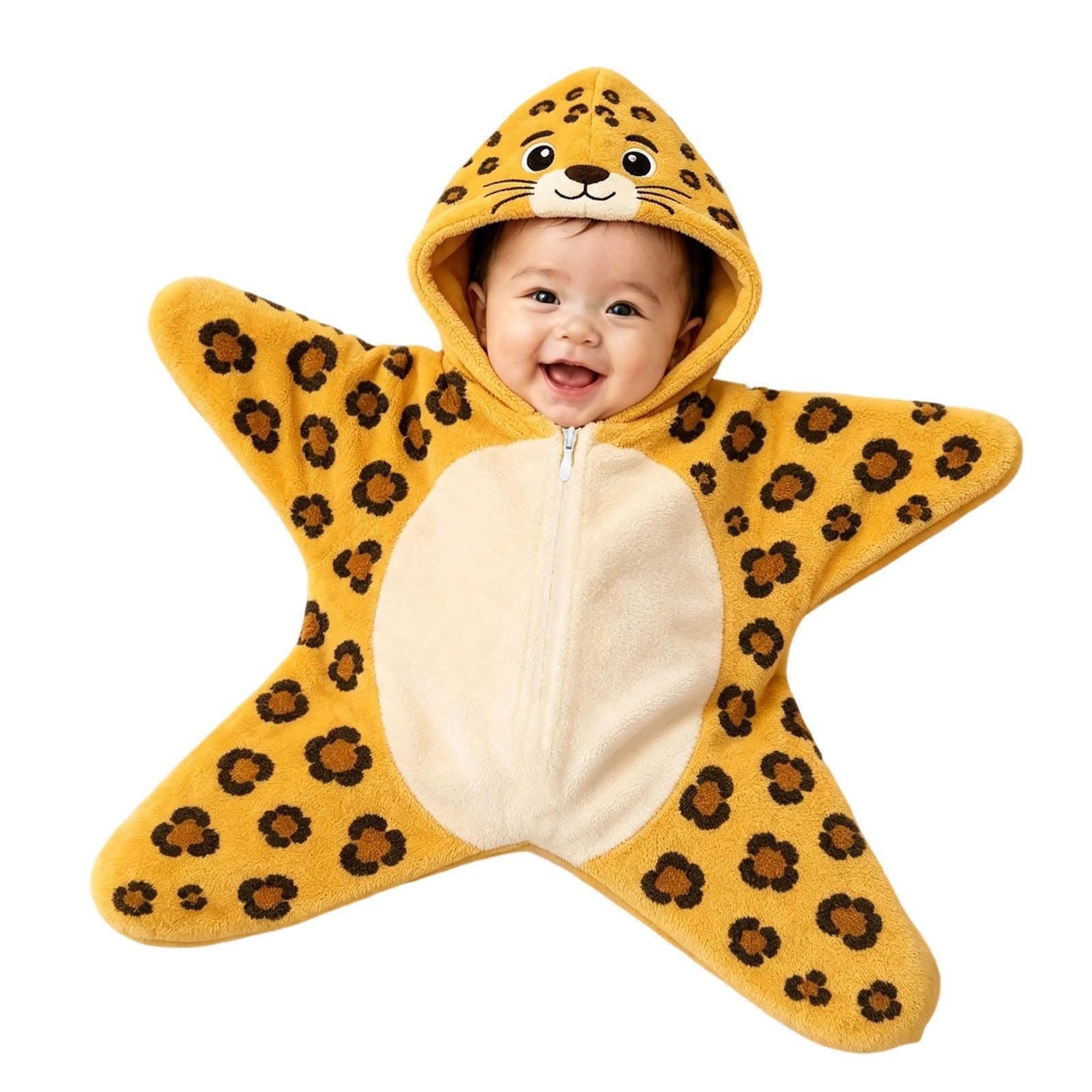 Baby Stella Costume Halloween Bambino Pagliaccetto Tutina Tuta in Pile Zip | Costume Animali Carini Invernale Caldo Con Cappuccio Morbido Tuta Da Passeggino Compleanno Tutine Neonato Party Loungewear