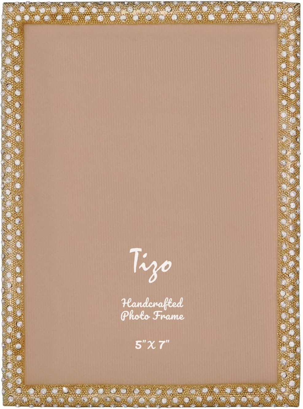 TIZO Design Jeweled Picture Frame, Metal Base with Genuine Crystal Accents, (8x10, Silver)