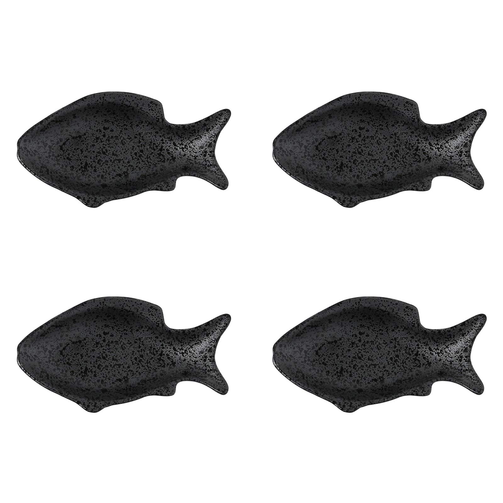 HEXEH Salatteller Fisch geformte Sauce-Gerichte Japanischer Stil Keramik-Soja-Essig-Tauchplatte Gewürz-Saucer-Gewürz-Ketchup-Tauchschalen for Zuhause 4 Packung Plastikteller (Color : E)