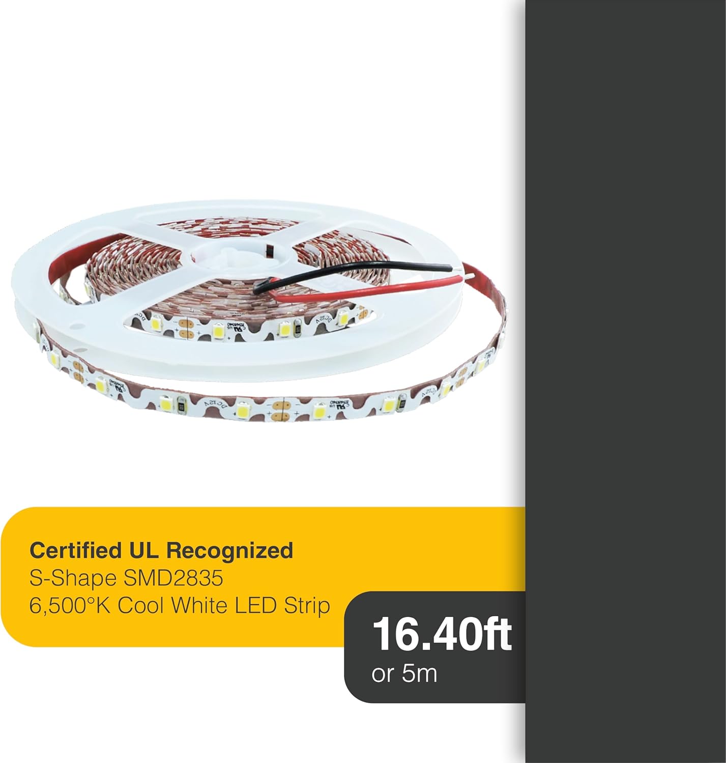 LED Lighting 12V 16.4ft UL Listed Cool White 2835 SMD Zig-Zag LED Strip Lights Dimmable 660lm/m 6.2W/m 300 LEDs 60 LEDs/m IP33 Non-Waterproof. S Shape Angle Turning Capable - Image 2