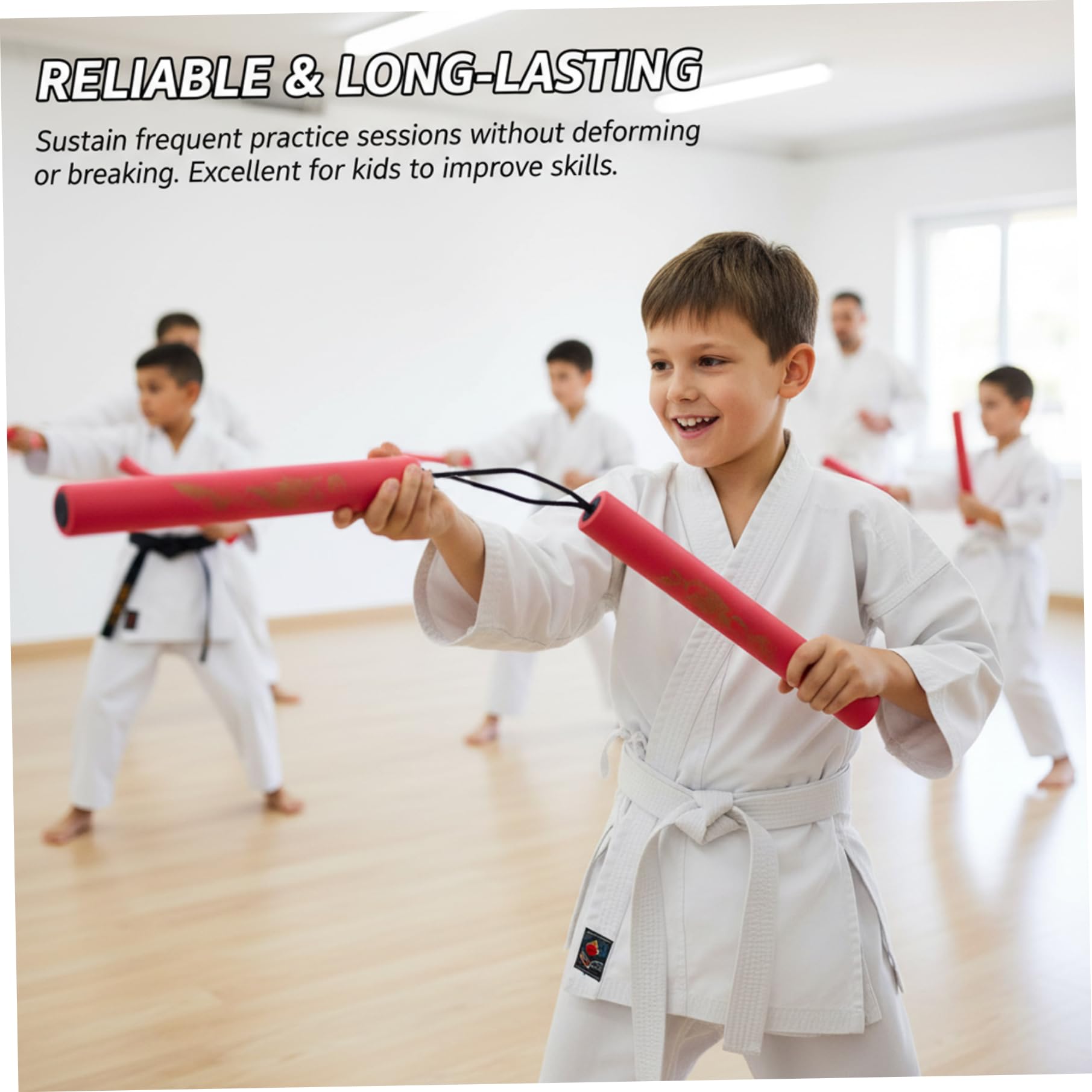 Nunchucks pour Enfants, 2 pièces, Nunchucks en Mousse Souple pour débutants, Nunchicks d'entraînement légers et sûrs avec Rembourrage, Bleu