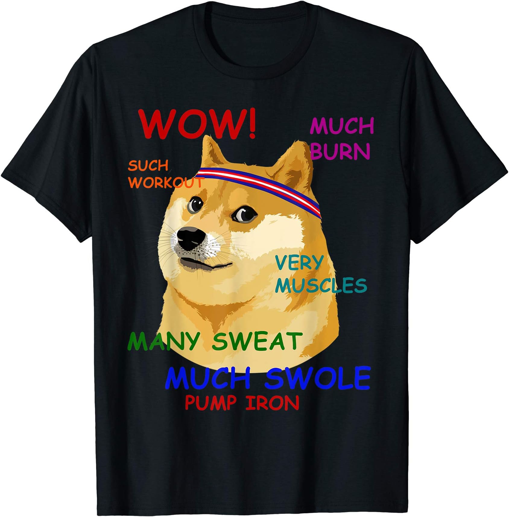 Miftees Very Fitness Doge T-Shirt Wow! Women's Athletic Graphic T-Shirt