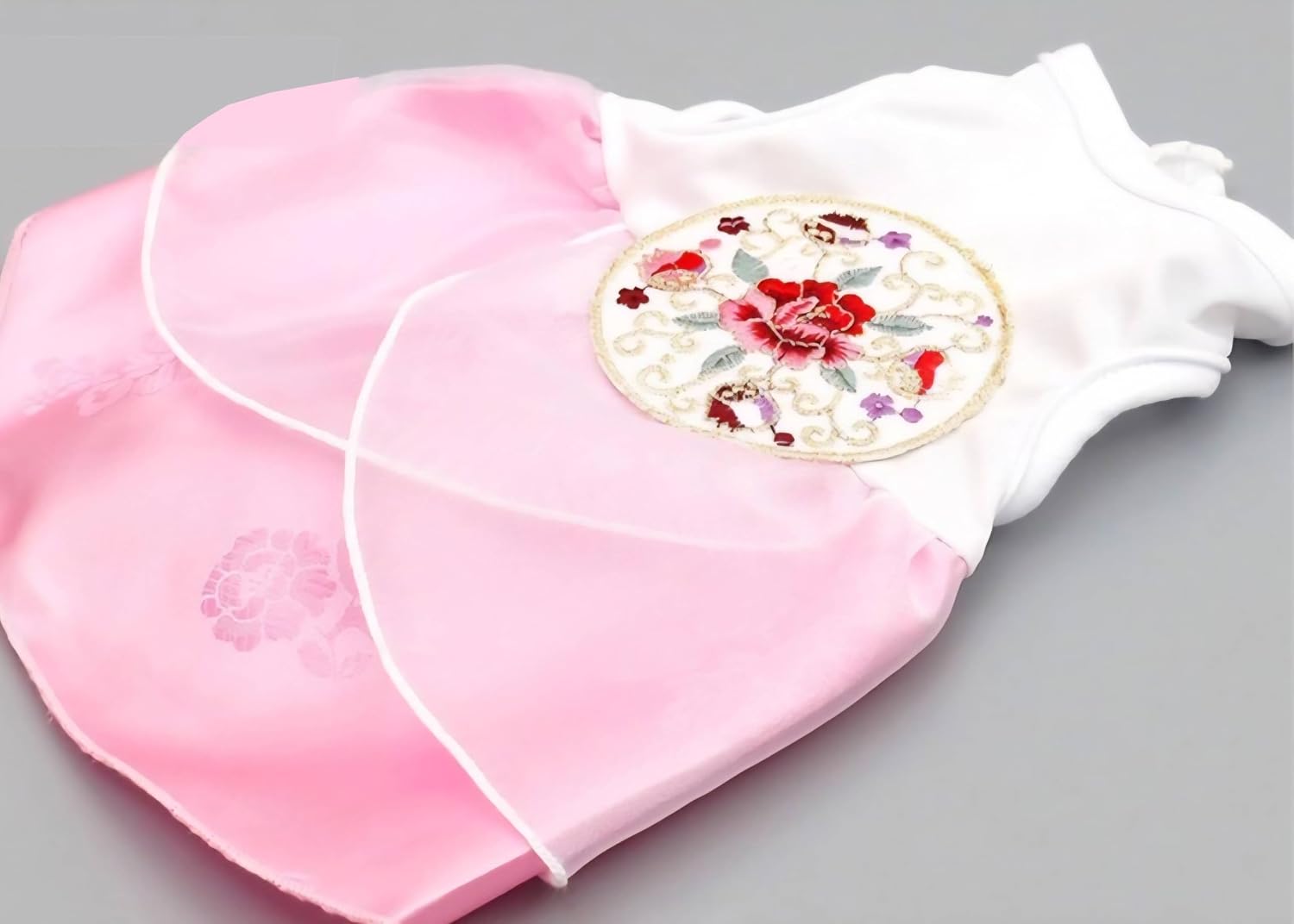 Korean Dog Dress for Small Dogs Girl, Pink Hanbok Style Puppy Outfit, Small Dog Summer Clothes, Teacup Puppy Dress, Traditional Doggie Clothes for Toy Breeds, Lightweight Pet Clothing S Size