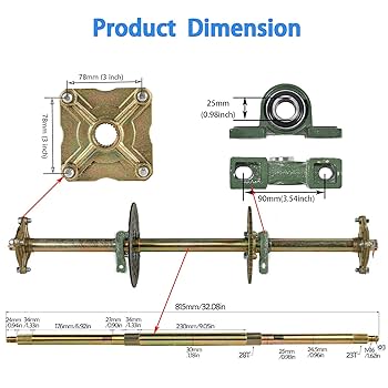 Amazon.com: labwork 32 Rear Axle Assembly Kit Shaft + Hub+