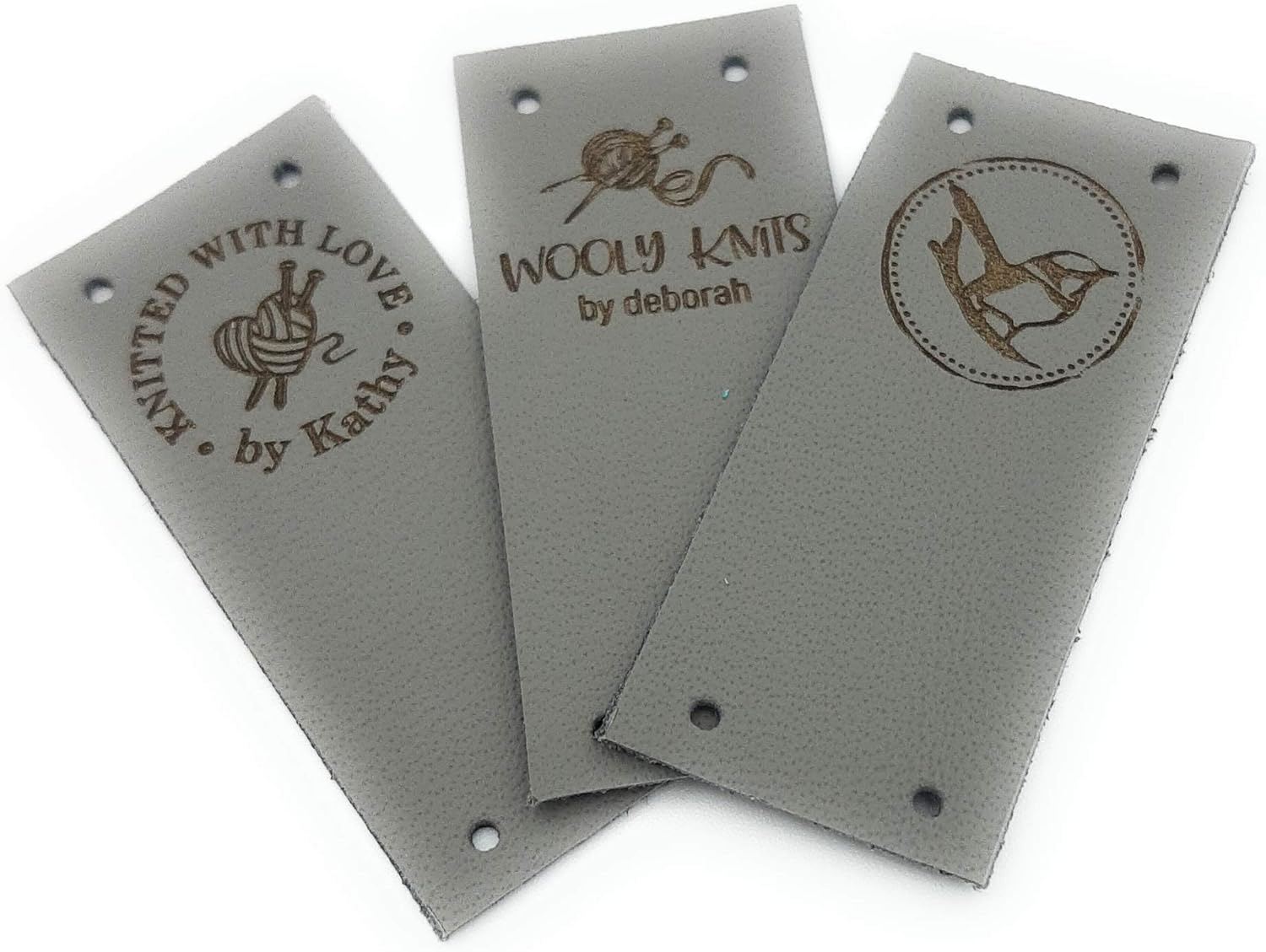 Personalized leather tags. Custom clothing labels - leather labels - knitting labels - crochet tags - clothing tags - logo tags, set of 25