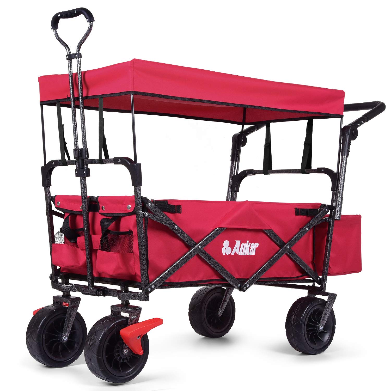 Buy AUKAR Heavy Duty Collapsible Folding Wagon Utility Outdoor Garden