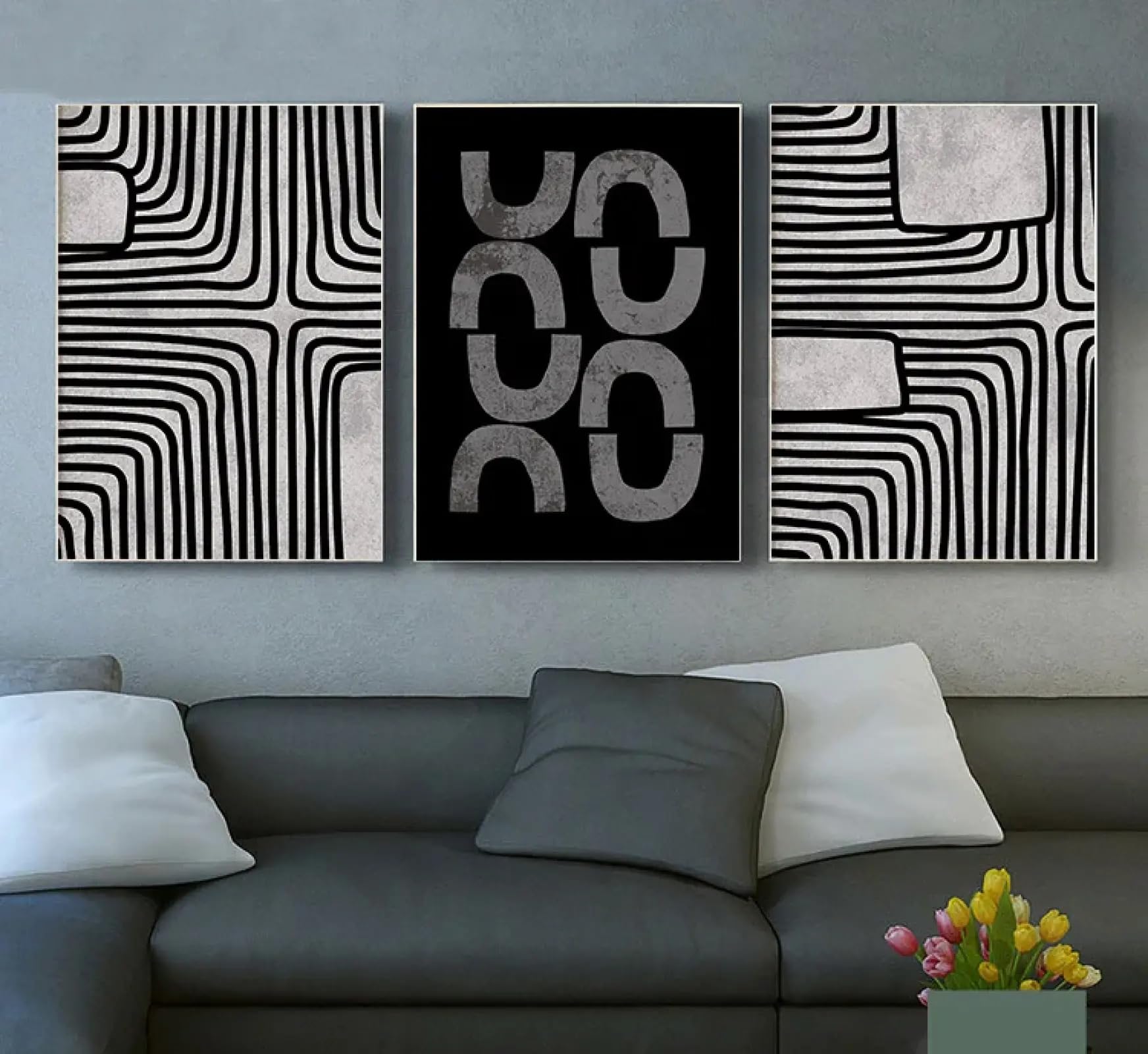 Décoration d'intérieur moderne avec affiches minimalistes texturées - 8
