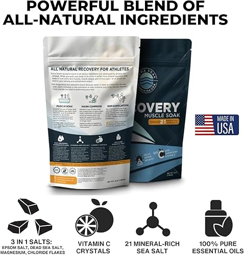 Miniatura 2 de The Body Vault Soma Soak - Sales de baño de recuperación 3 en 1, sal de Epsom, copos de magnesio, sal del mar muerto, revitalizante después del