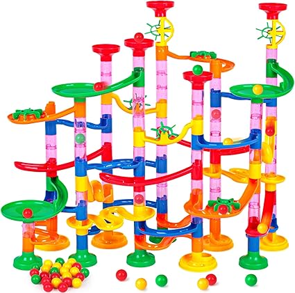 LovesTown 133PCS Marble Run - Marble Maze Game Building Toy for Kid, Construction Building Blocks Toys with Marbles, Stocking Stuffers for Kids, STEM Toy for Boys and Girls Gift for Christmas