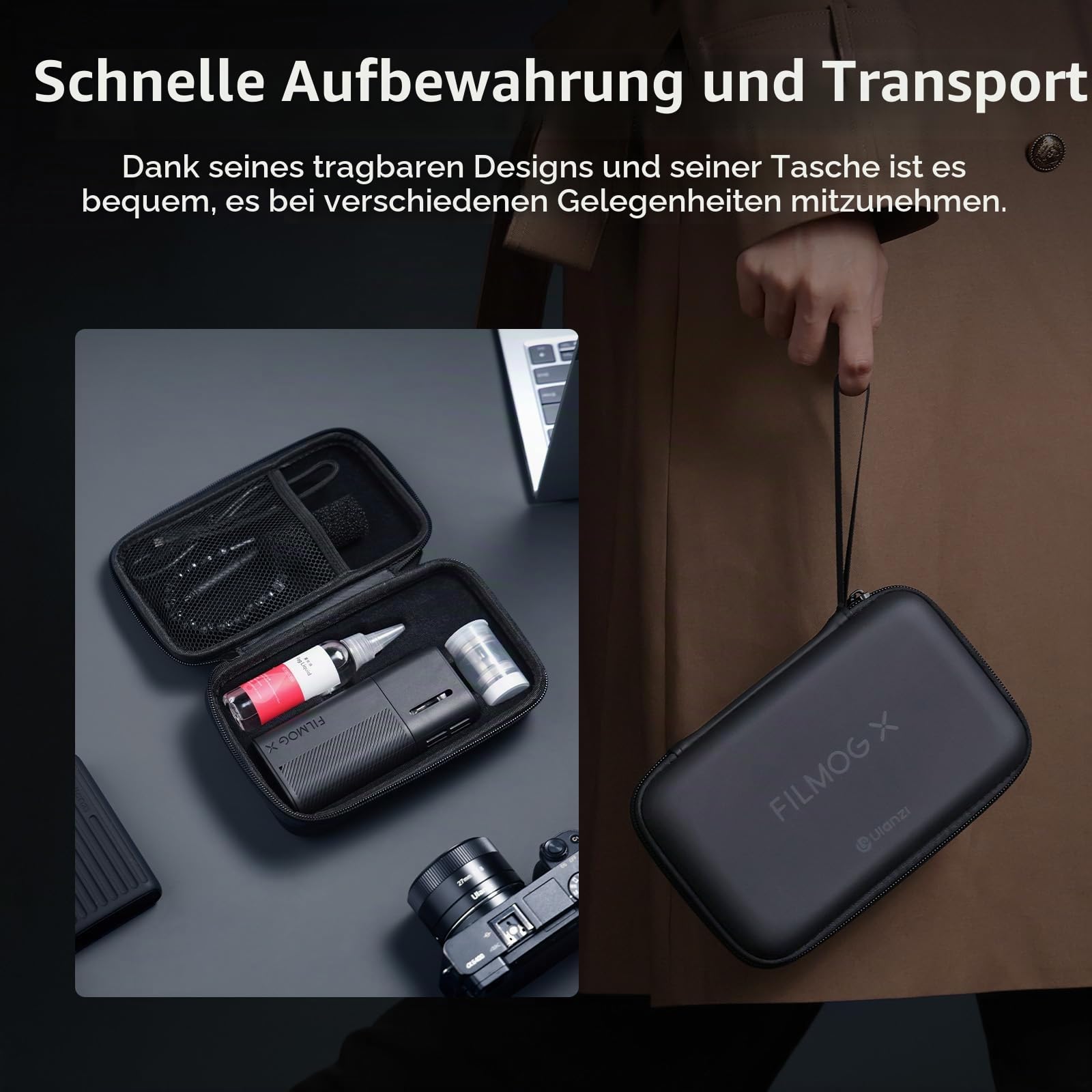 Ulanzi FM02 FILMOG X Kleine Nebelmaschine, Tragbare 30W Nebelmaschine mit 5000mAh Akku & 3 Modi inkl. Trockeneis-Effekt für Foto- & Videoaufnahmen, Kompakter Rauchgenerator mit Display