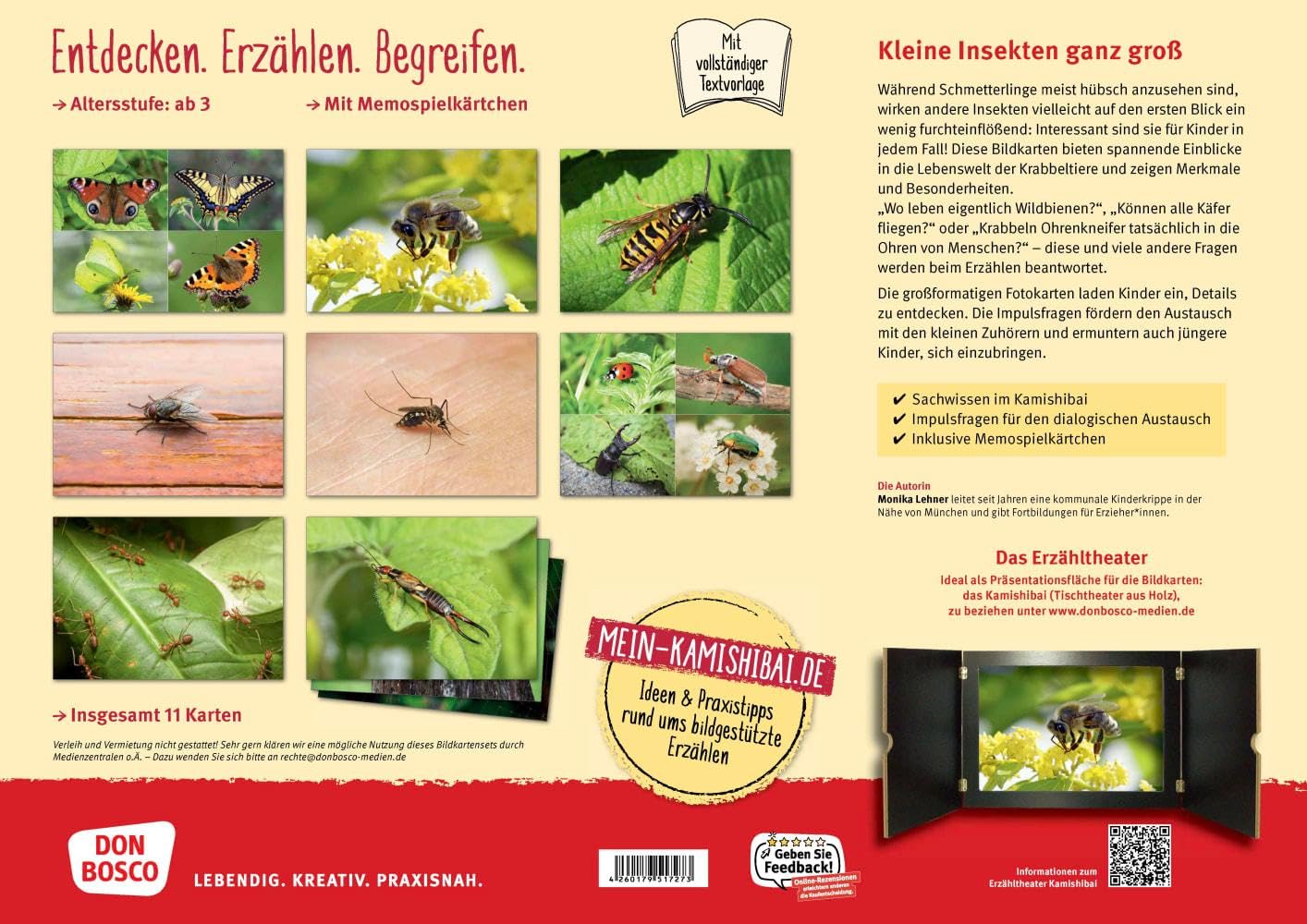 Ameise, Biene und Schmetterling. Unsere Insekten. Kamishibai Bildkarten und Memo-Spiel: Sachwissen spannend vermitteln mit dem Erzähltheater. Für Kita ... für unser Erzähltheater Kamishibai)
