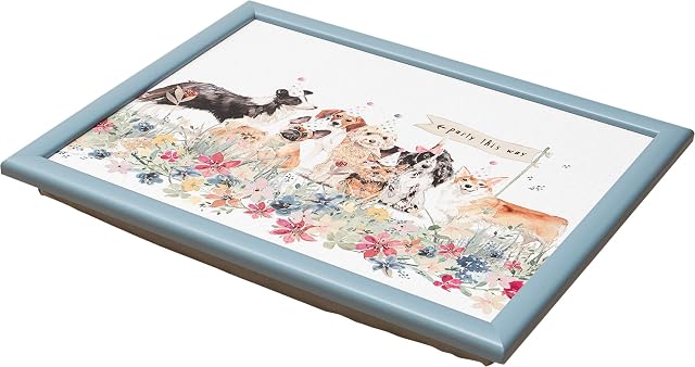Netagon Wooden Breakfast, Food, Laptop Table Lap Tray with Cushion Bean Bag (Animals)