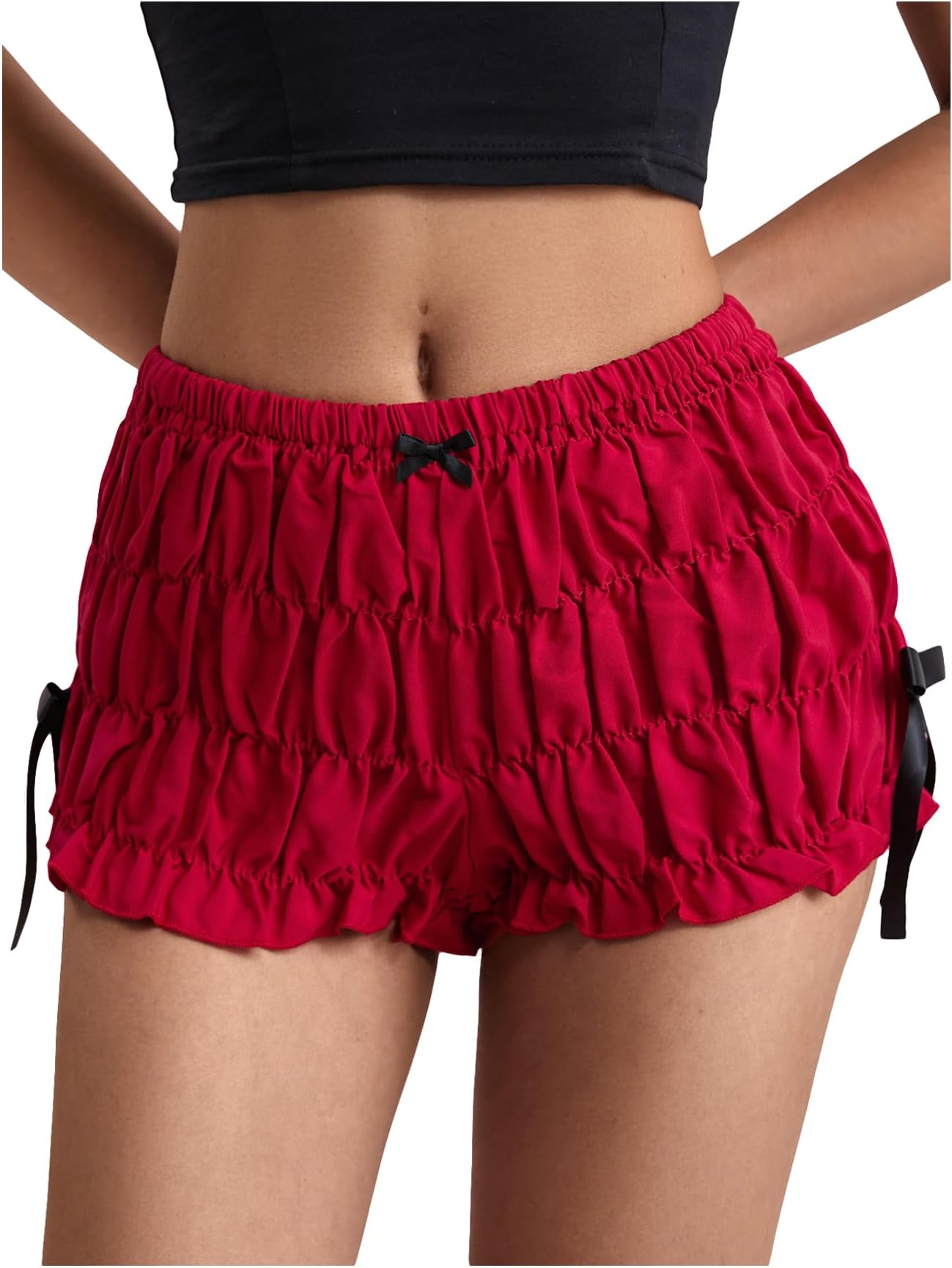 Women's Y2k Ruffle Shorts Low Waist Bloomers Mini Shorts