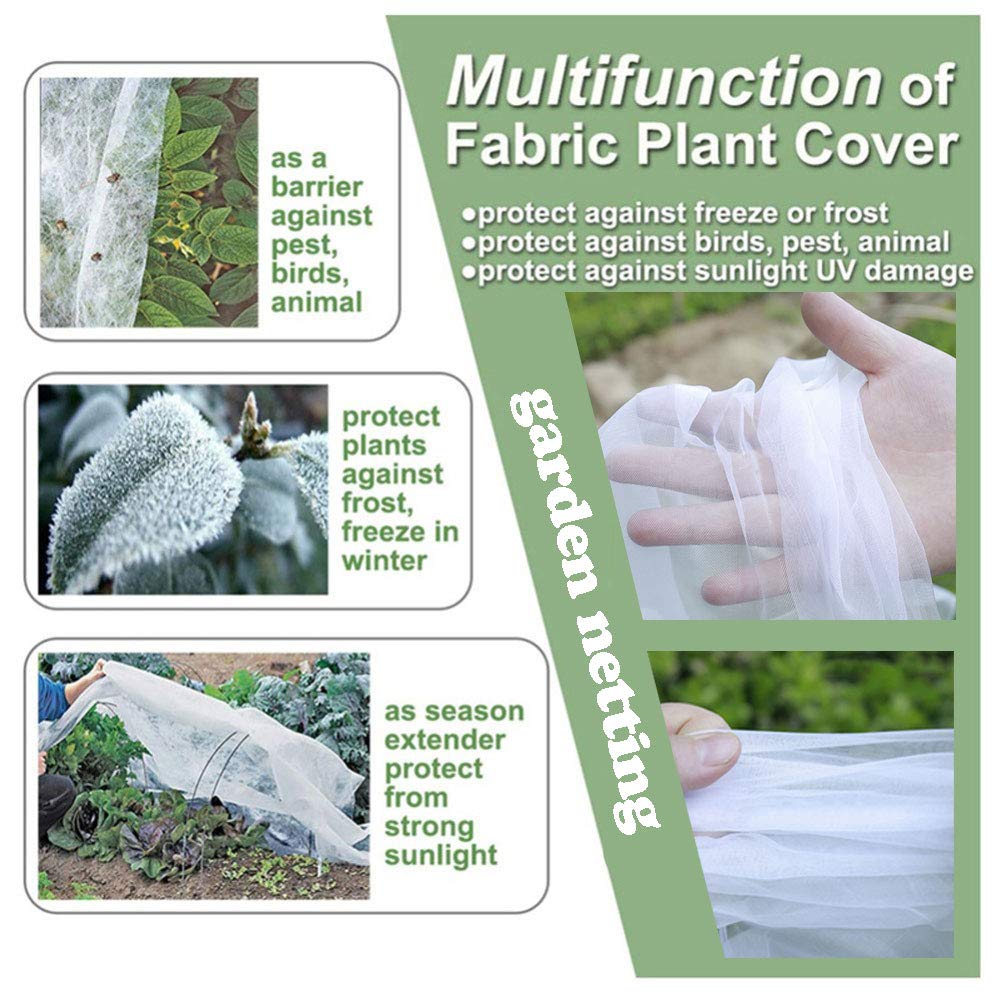 APOE Filet Anti Insectes Potager, Filet de Protection Jardin Oiseaux Maille Fine Filet Contre Les Insectes pour Protection Légumes Plantes Fruits Fleurs Cultures Vergers