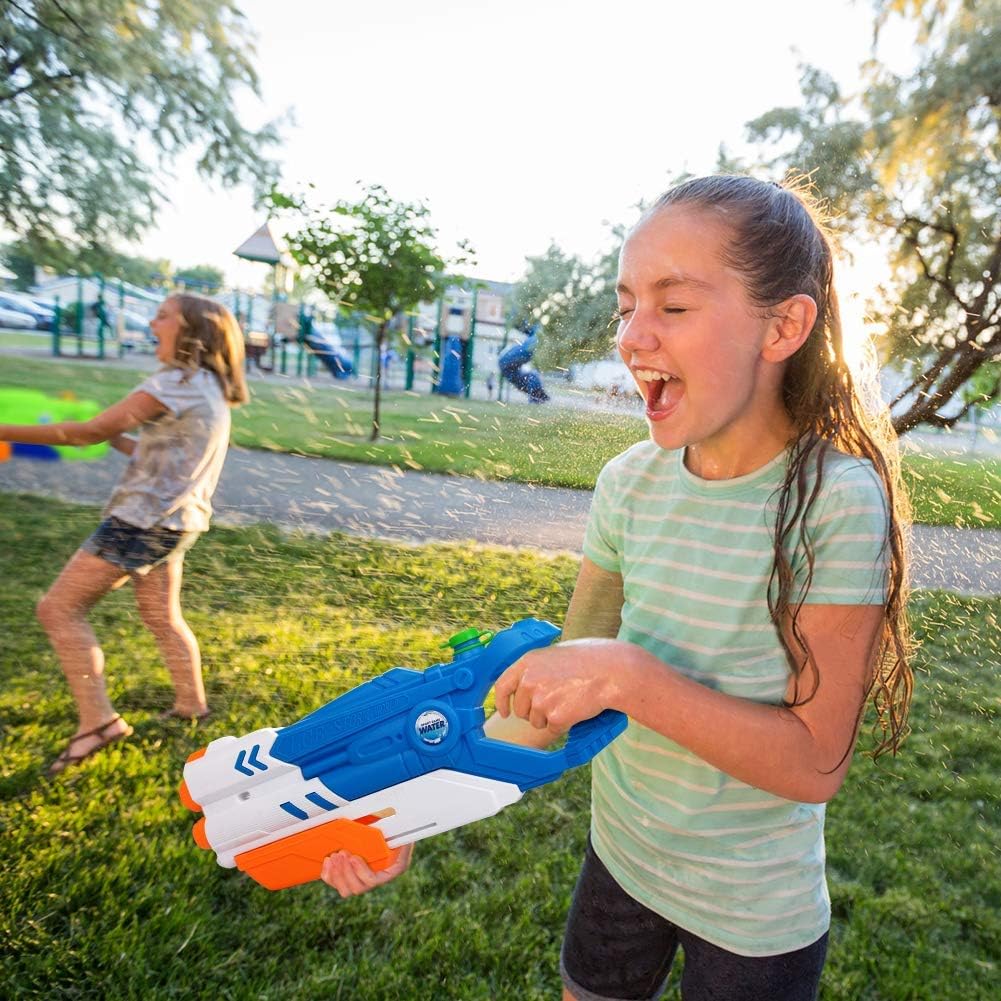 JUOIFIP 2 Pack Water Gun 1400CC High Capacity Water Blaster Squirt Guns Toys Big Super Blaster Soaker Double Flow Water Guns for Adults Kids Pool Party Pack Outdoor Beach Water Fighting Play Toys