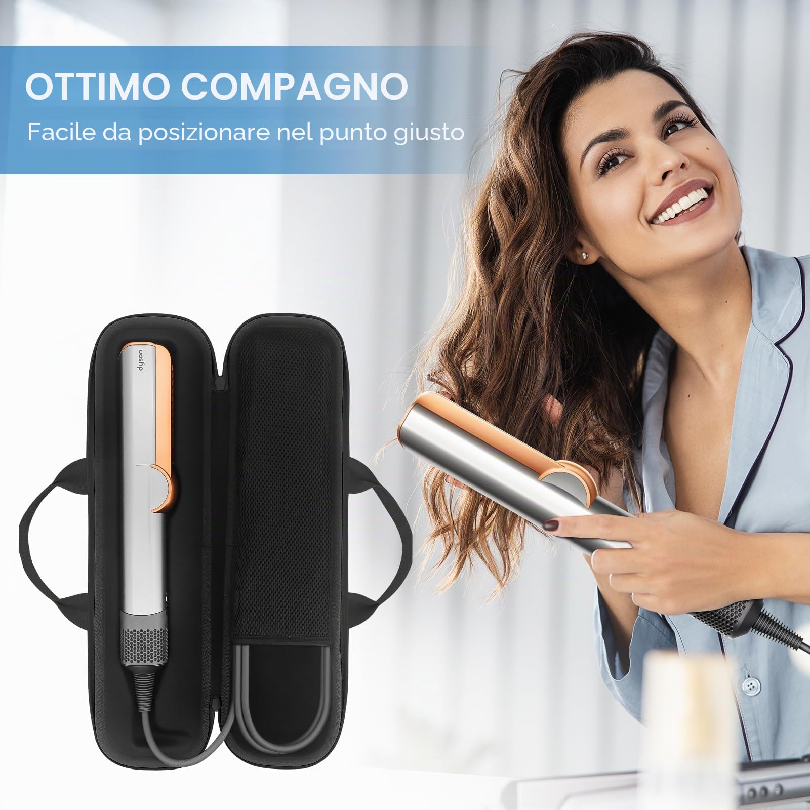 Custodia Compatibile con Dyson Airstrait Piastra per Capelli, Capacità di Aggiornamento Borsa Portaoggetti in Eva Borsa Portaoggetti da Viaggio