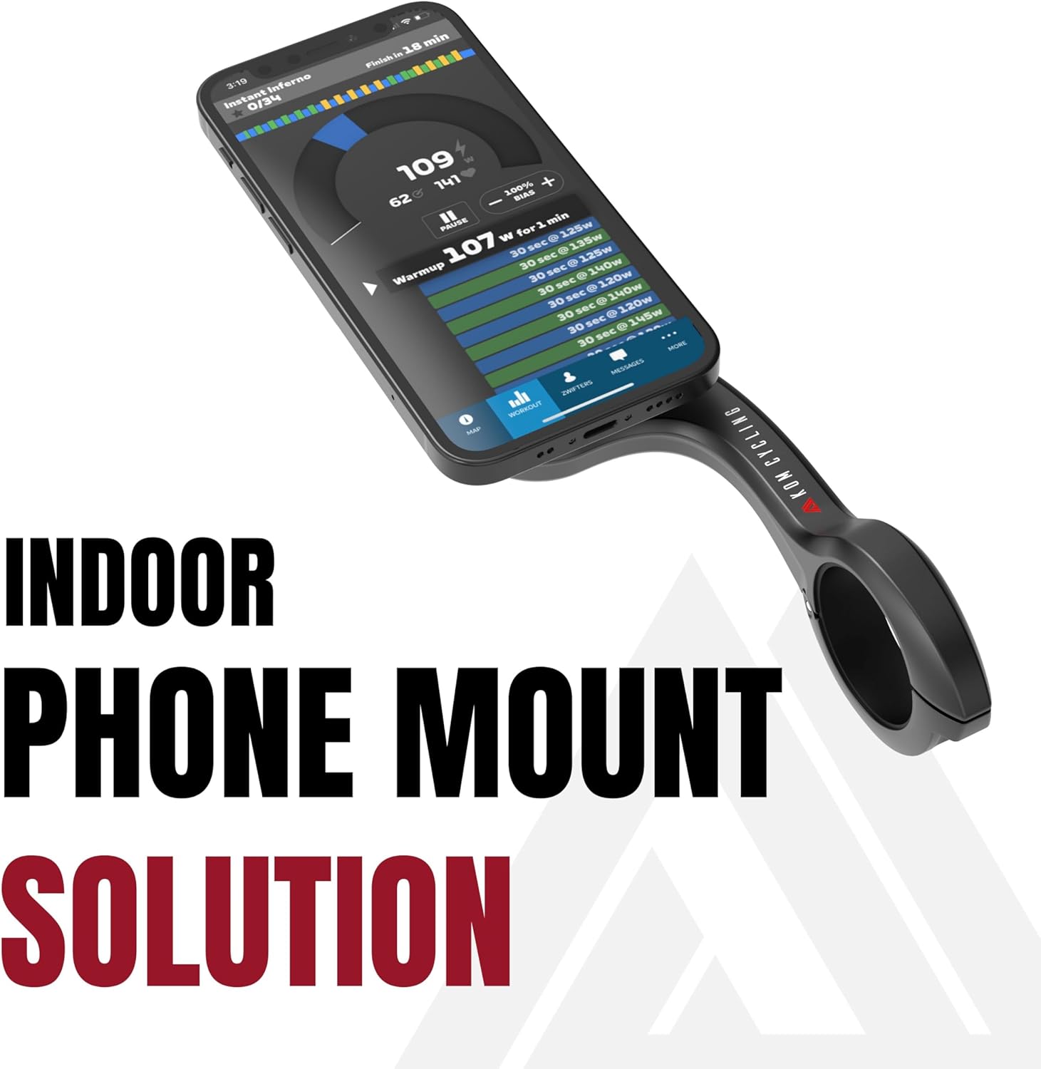 KOM Cycling Indoor Phone Mount Adapter for MagSafe Devices - Attach Your MagSafe iPhone to Any Bike Mount Compatible with Garmin or Wahoo (MagSafe)