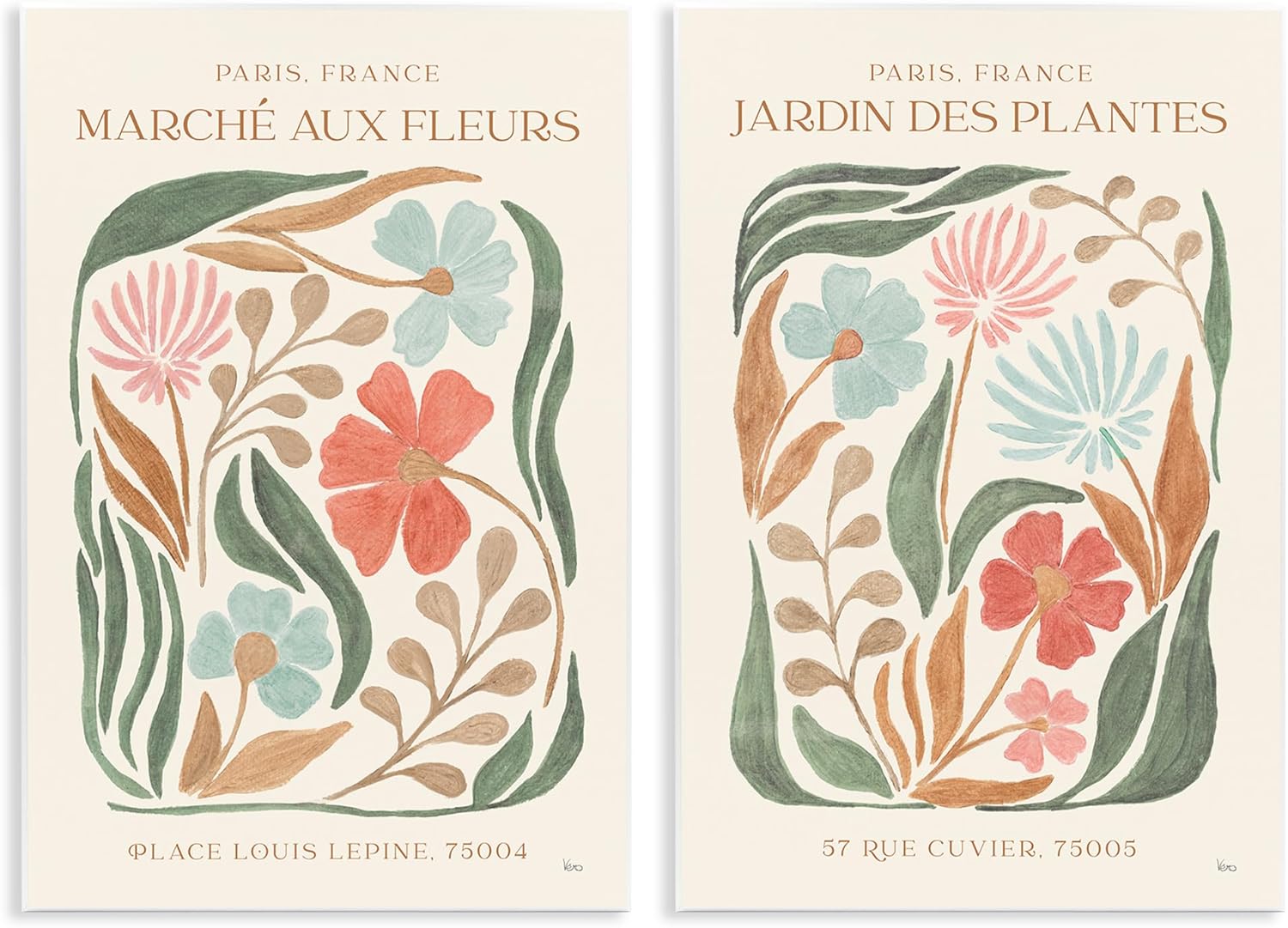 Stupell Industries French Flower Garden Market 2 pc Wall Plaque Art Set Design by Veronique Charron, 13 x 19