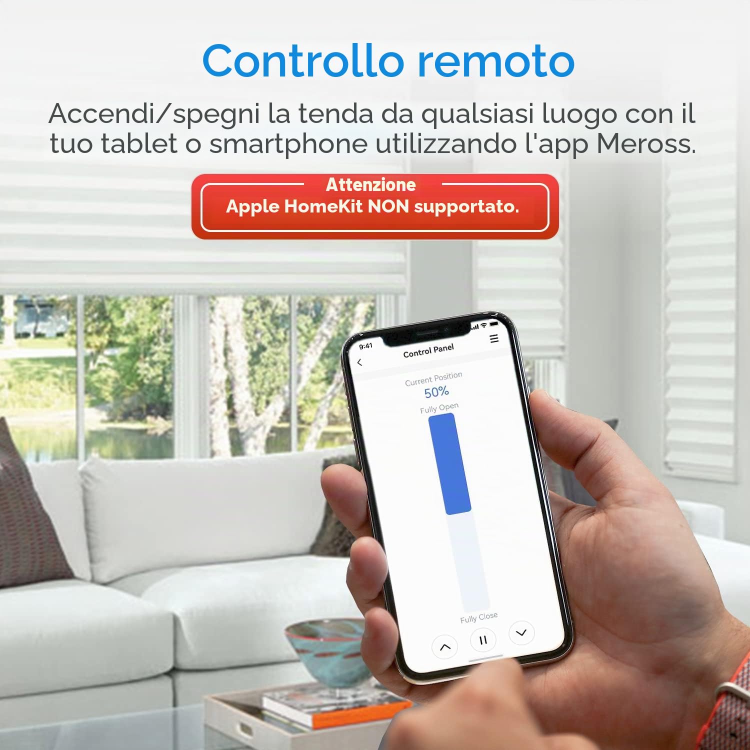 meross Interruttore WiFi per tapparelle WiFi, Switch Tattile Controllo APP, interruttore per tende da finestra compatibile con Alexa, Google Home e SmartThings, comando vocale e controllo remoto