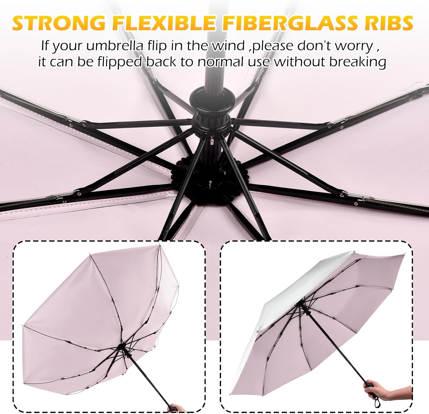 42/46/50inch Compact Umbrella Travel Size Umbrellas for Rain Waterproof And Wind Resistant Auto Open Close UPF 50+ UV Umbrella Sun Umbrellas UV Protection - Image 4