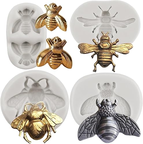 Miniatura 1 de Bumble Bee - Moldes de silicona para fondant para decoración de pasteles, decoración de cupcakes, caramelo y chocolate, polimero de arcilla y goma