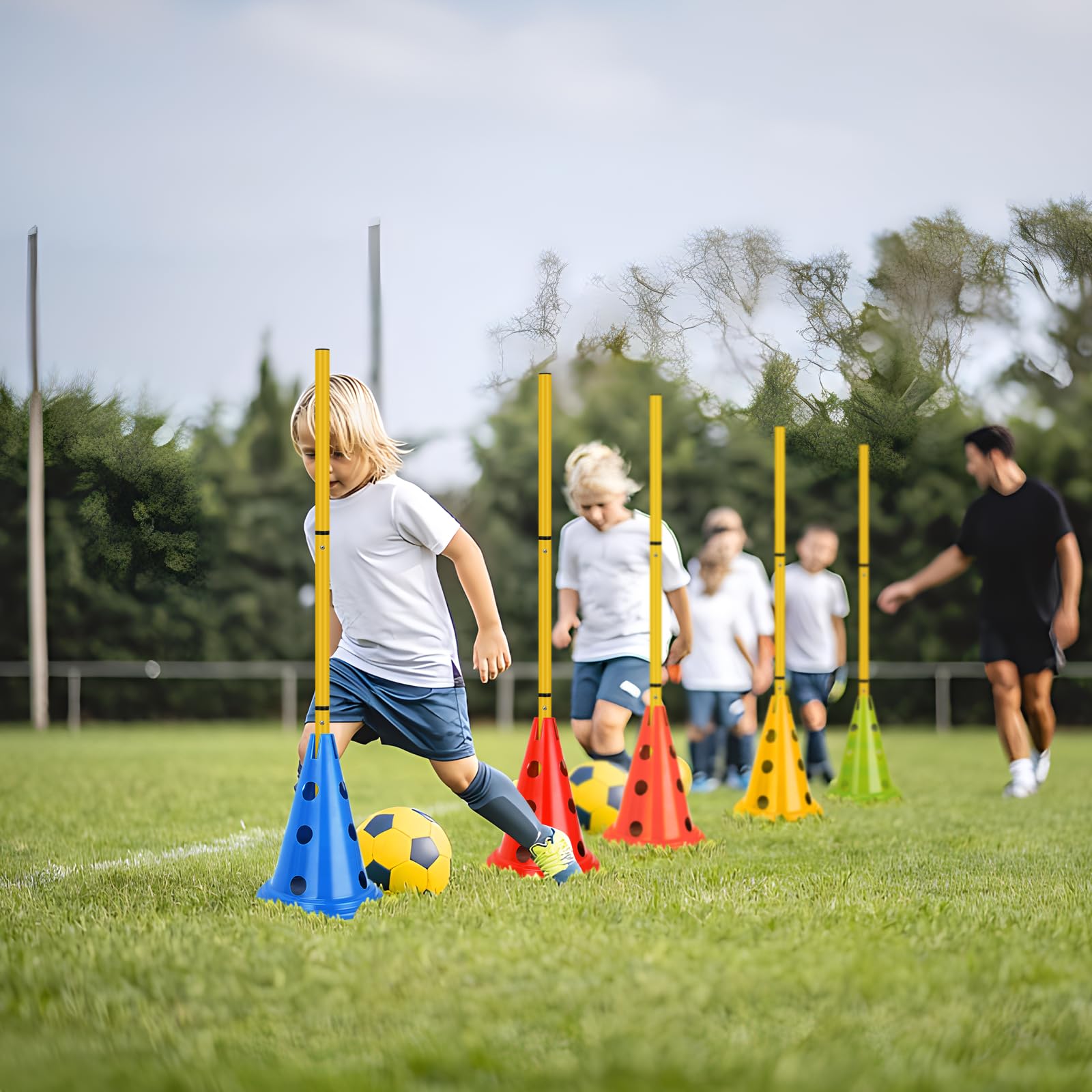 Lot de 5 Haies D’entraînement D’agilité Coordination | Avec Sac de Transport，Hauteur réglable, Haies D'agilité-Parcours de Motricité Enfant, Chiens, Cavalettis, Sports, Football