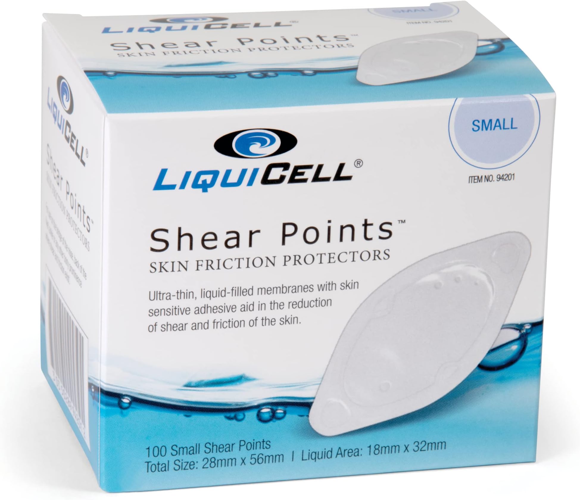 Birchwood Laboratories 94201 LiquiCell Shear Point Bandages, Case, 10 Bags, 100 Bandages, Small