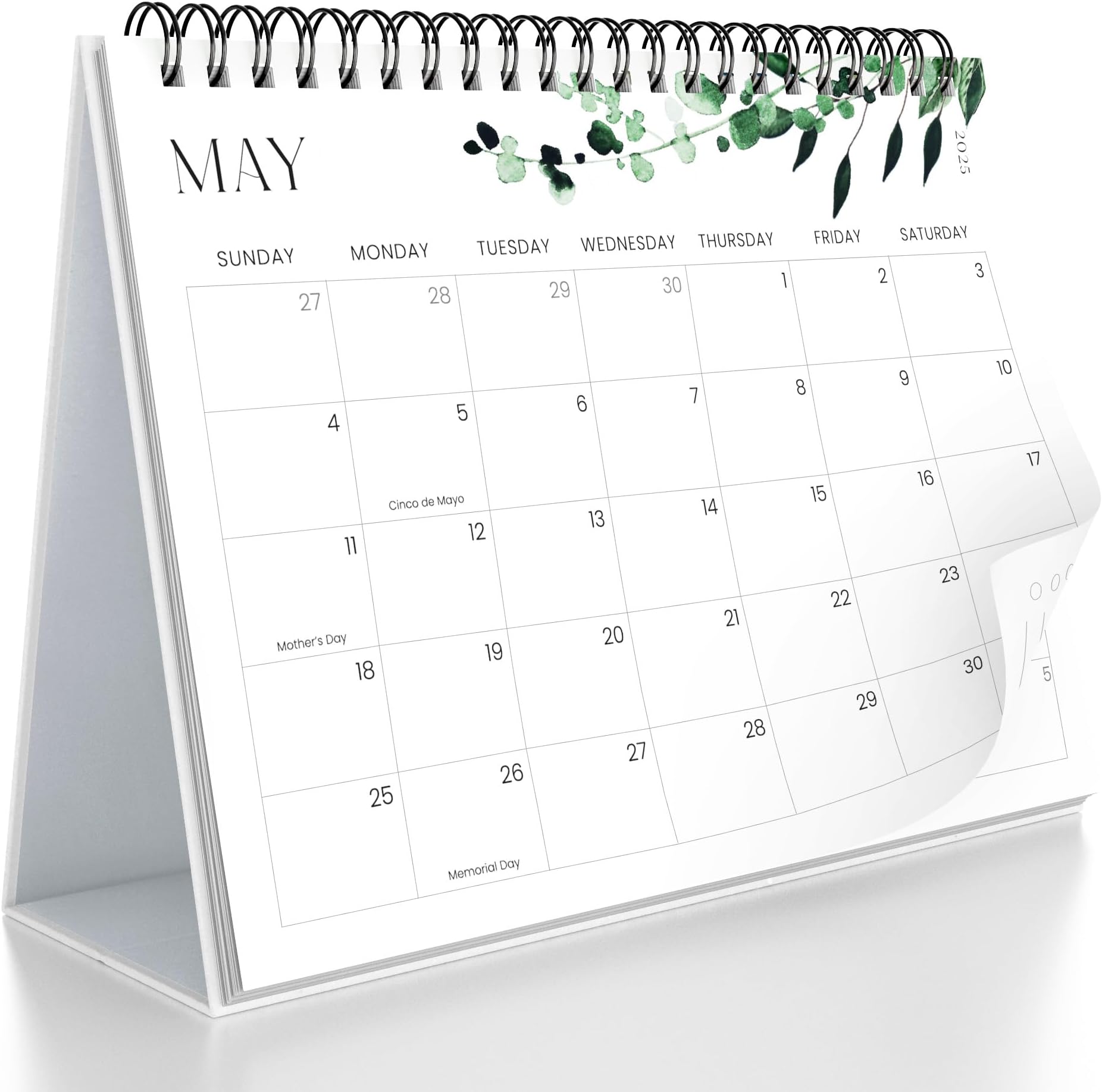 Aesthetic Desk Calendar 2025 - Runs until June 2026 - Beautiful Small Flip Desktop Calendar for Easy Organizing