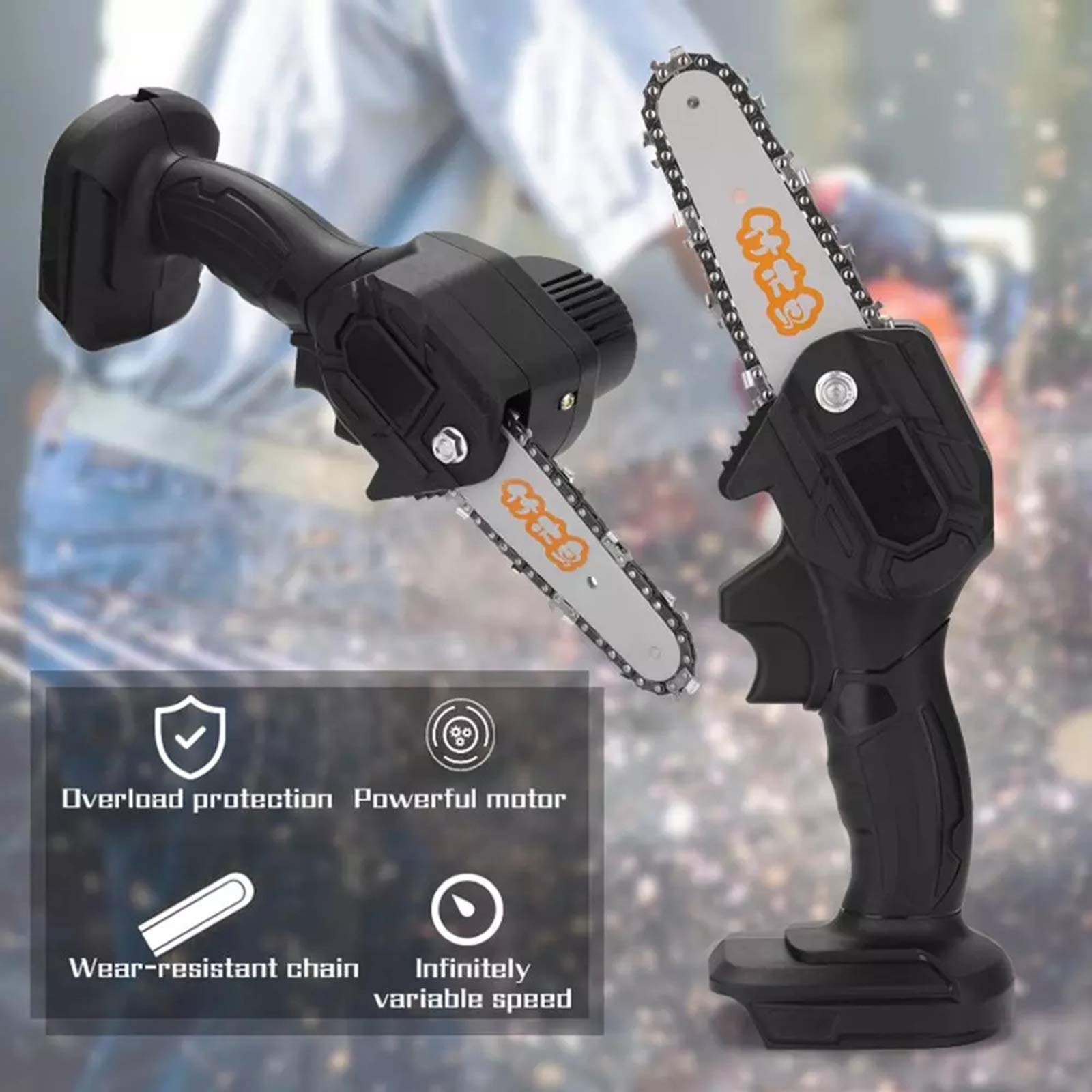 Elettrosega A Batteria, Batteria al Litio Portatile di Potatura Elettrica Seghe Ricaricabile Piccolo Elettrico Seghe S Lavorazione del Legno Mini Elettrica Seghe Giardino di Registrazione,Battery X2