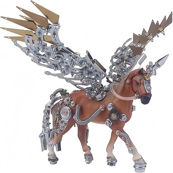 3D Puzzles for Adults,3D Metal Mechanical Unicorn Model Kits with Base, Mutant Animal Collection Challenge Brainstorming DIY Craft Art Decoration for Teenagers and Adults