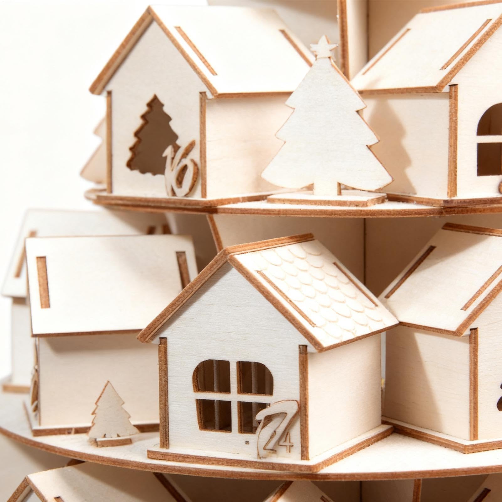 Weihnachts Adventskalender Haus Winterliche Adventsdekoration für Feiertage | 24 Leere Adventskalender Haus Zum Befüllen Für Kinder Mädchen Frauen Männer