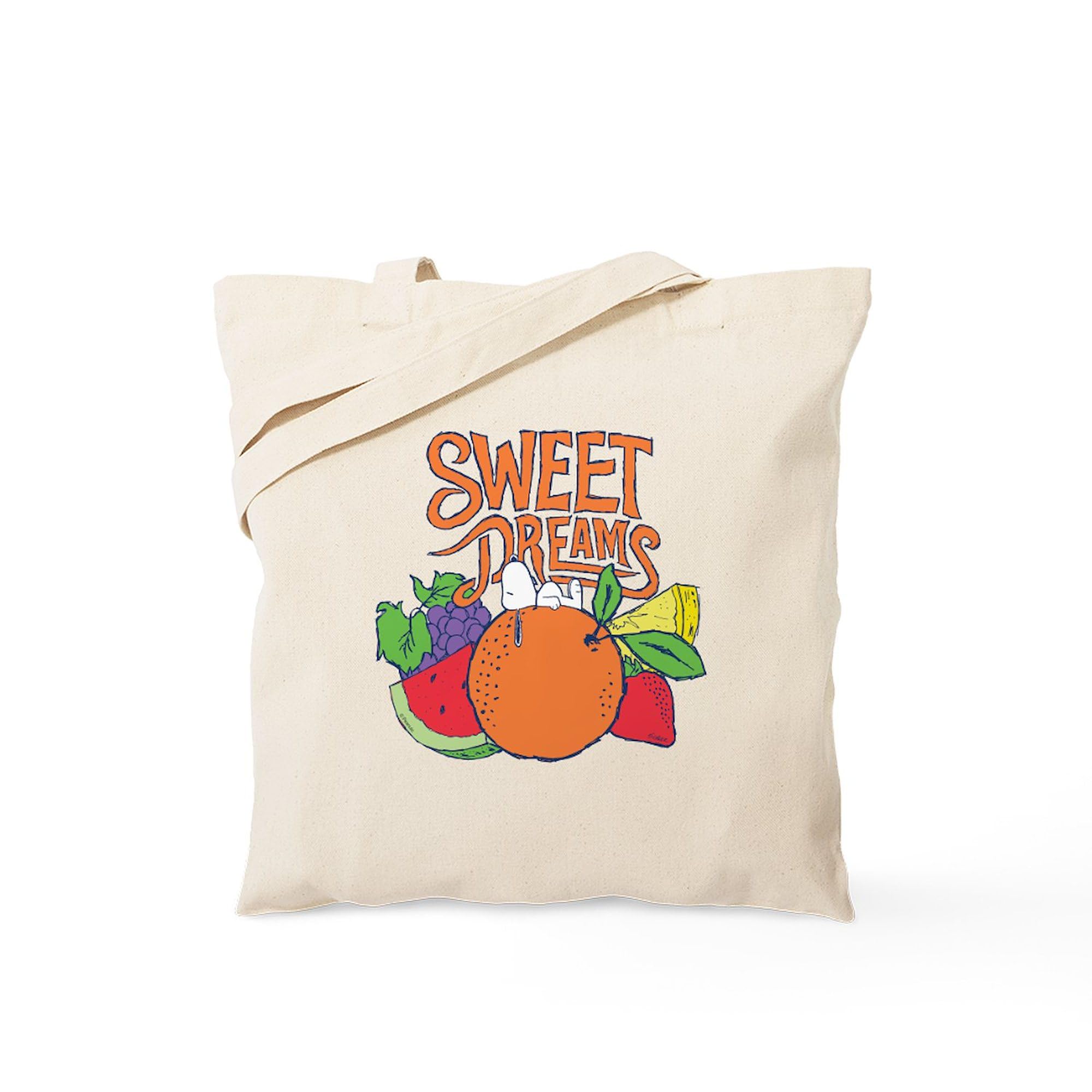 CafePress Snoopy Sweet Dreams Reusable Natural Beige Canvas Shopping Bag
