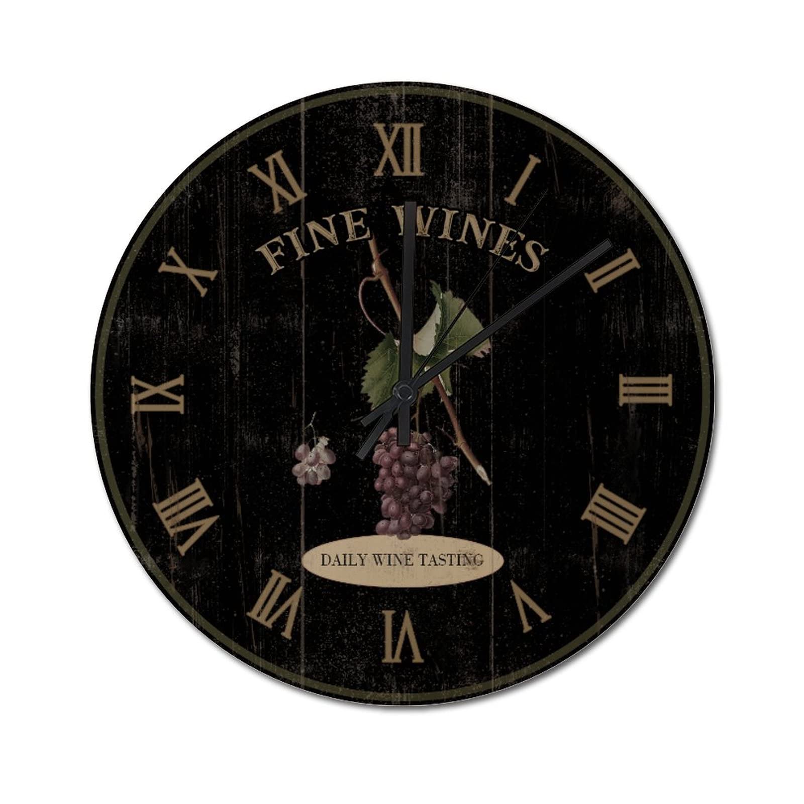 Horloge murale rétro rustique - Fine Wine Clocks 38cm pour cuisine et salon