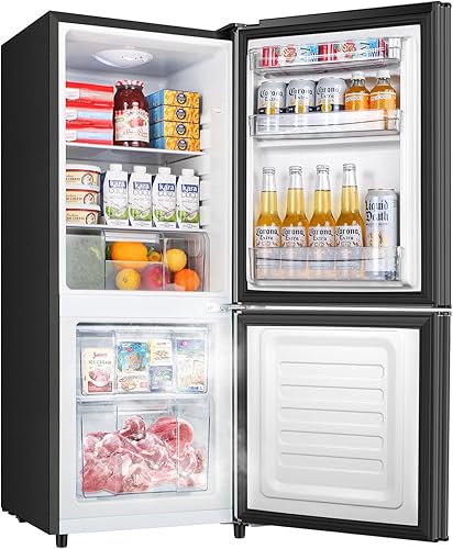 Mini refrigerador de 4.0 pies cúbicos con congelador, congelador inferior, refrigerador pequeño con congelador, refrigerador compacto con 2 puertas,