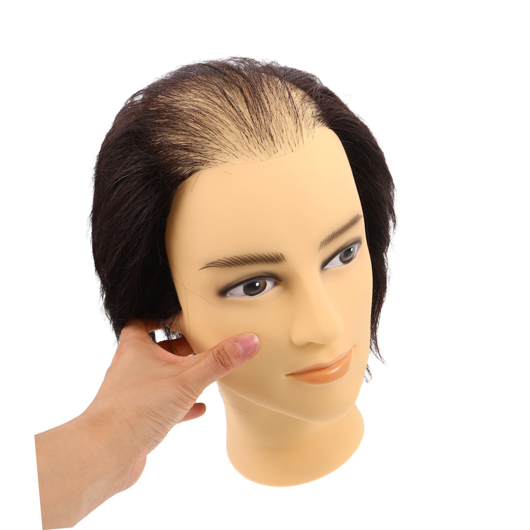 Beavorty Frisierkopf mit Echtem Haar für Friseurschule und Salontraining Pvc Material Verstellbare Haar Dichte für Herrenhaar Styling und Bartpflege